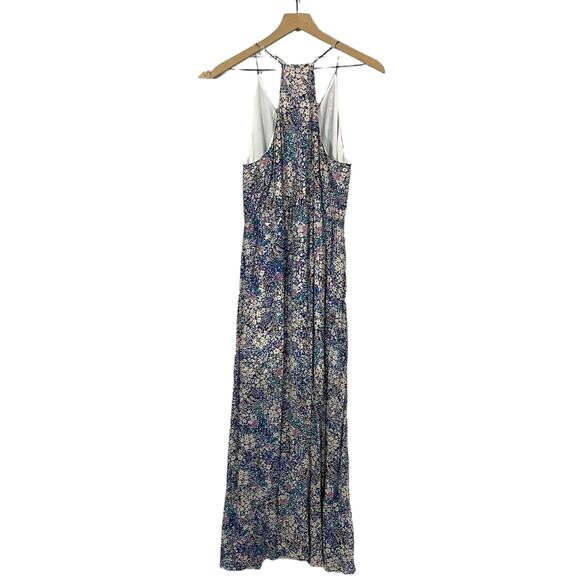 Lavender Brown Floral Faux Wrap Dress - Large - Picture 4 of 10